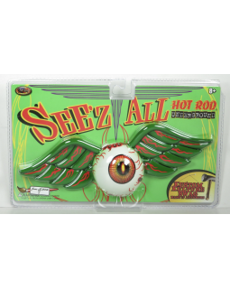Летающий глаз Seez All Hot Rod Underground Flying Eyeball Rat Fink Wall Art31/2 X10” Green