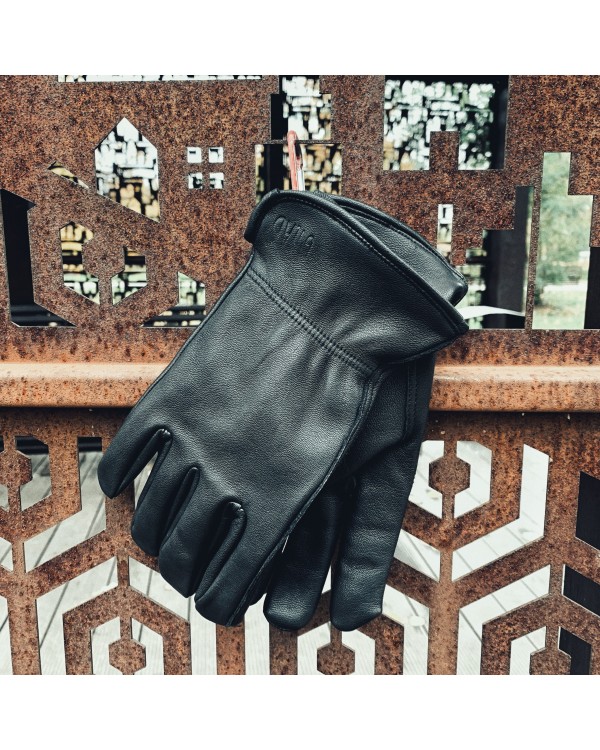 Классические кожаные черные перчатки