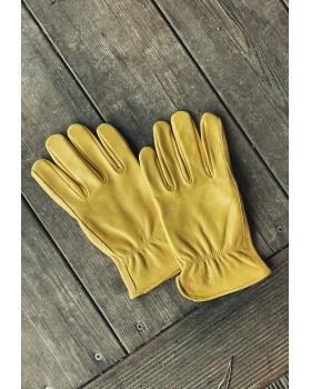 Классические кожаные жёлтые перчатки